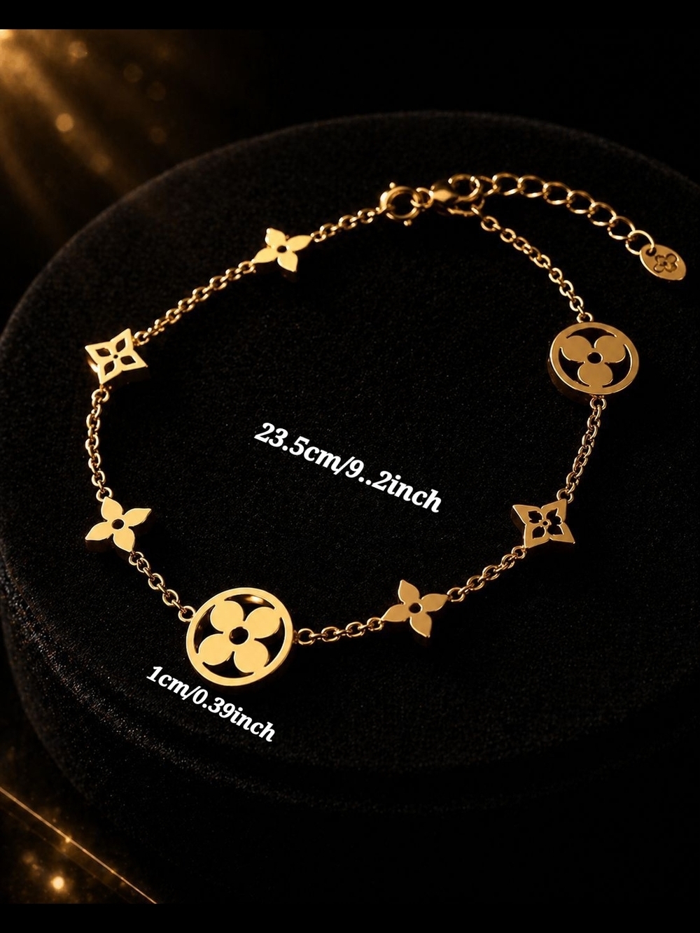 Gold Floral Medallion Chain Bracelet - Picture 2 of 5